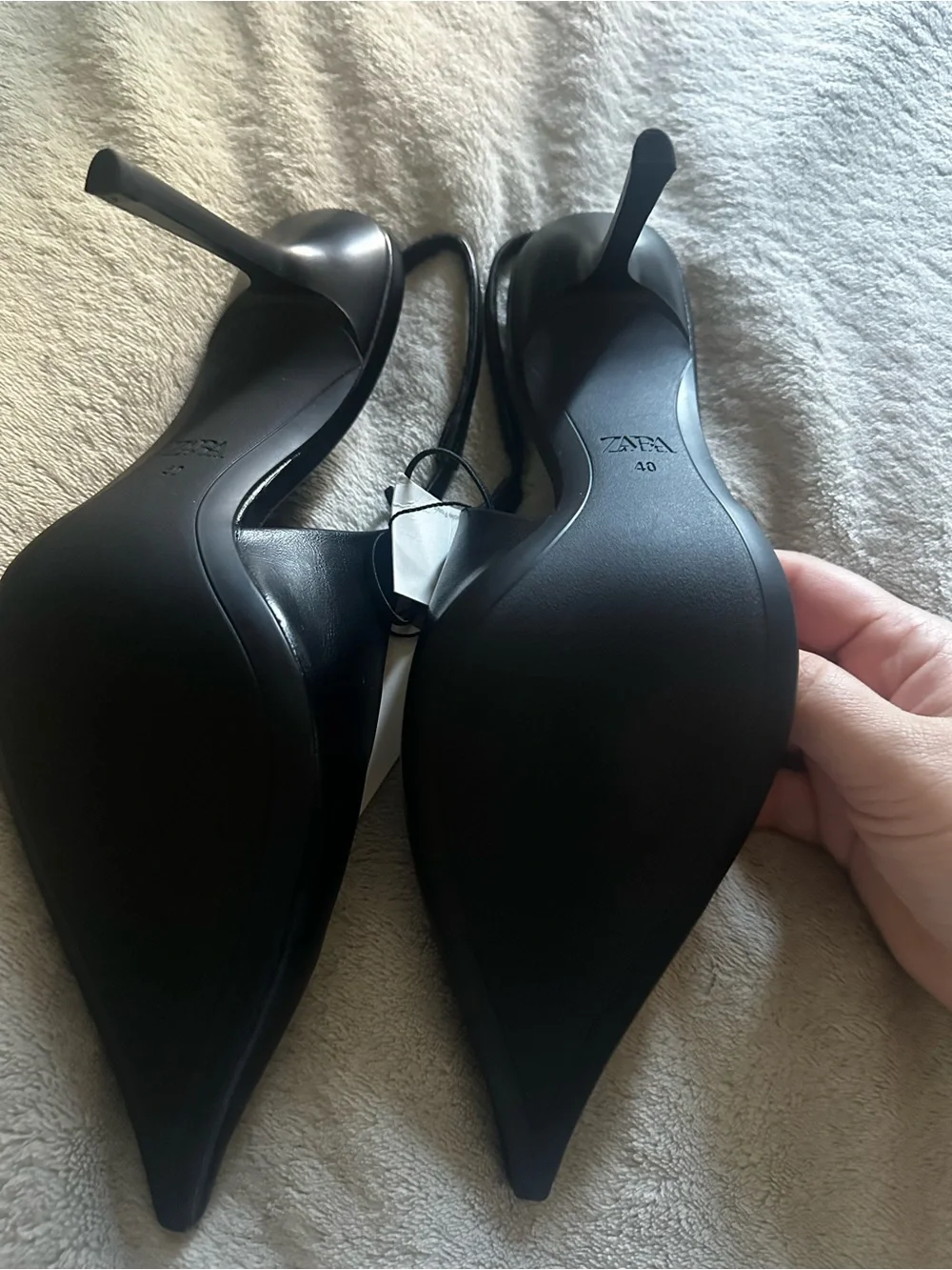 ZARA Black Pointed Slingback Heels - Picture 4 of 4